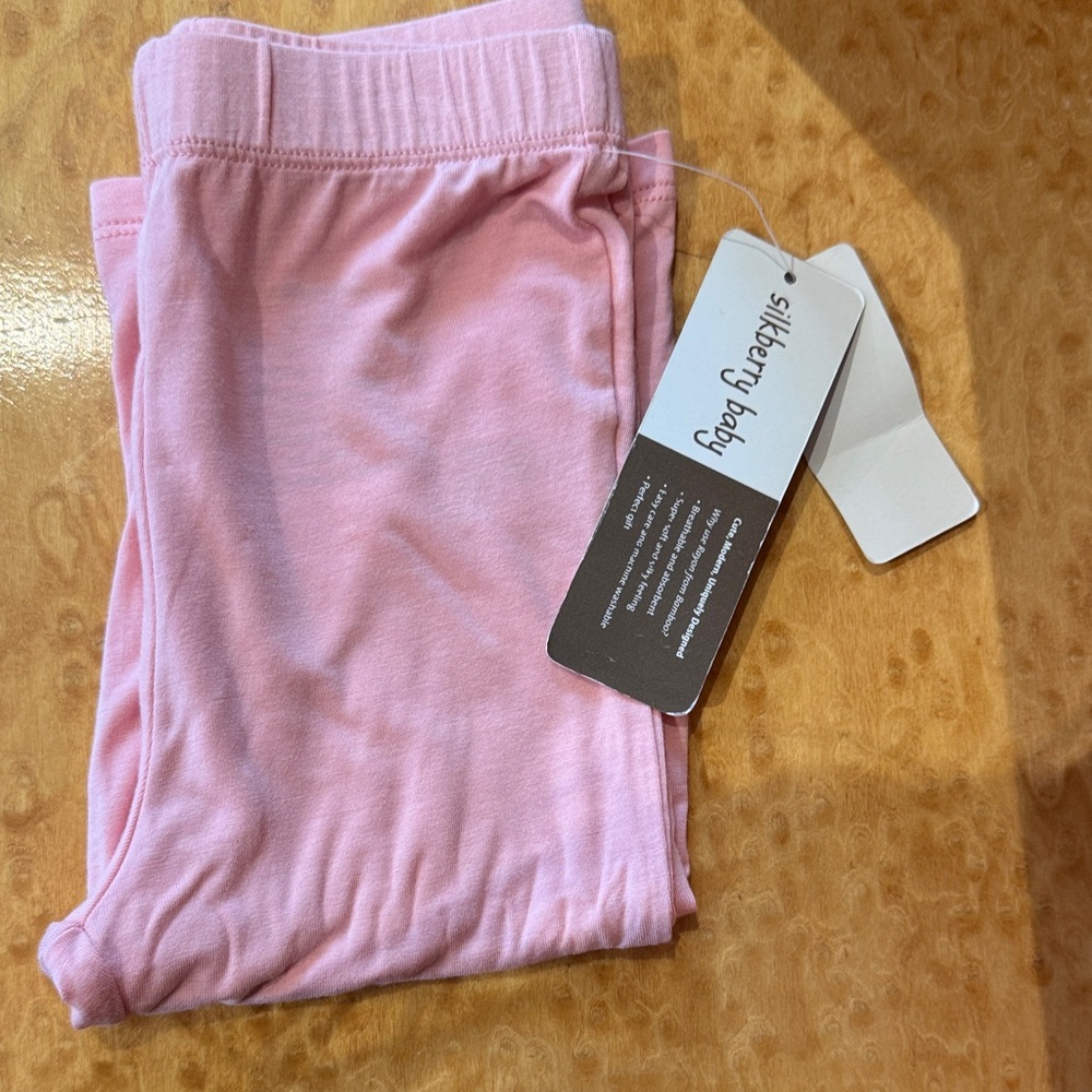 Silkberry Baby Bamboo Silky Soft Pink Baby Pants - size 6 - 12 months